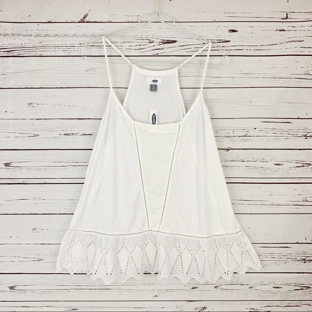 OldNavy Racer Back  Crochet Lace Eyelet Peplum Top